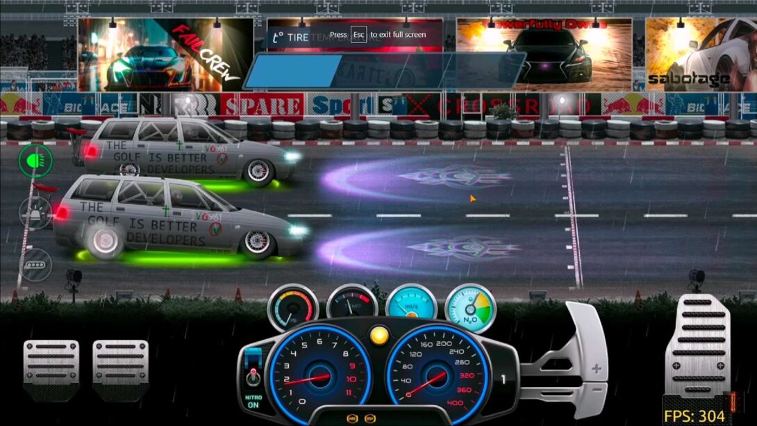 Drag Racing: Streets game interface